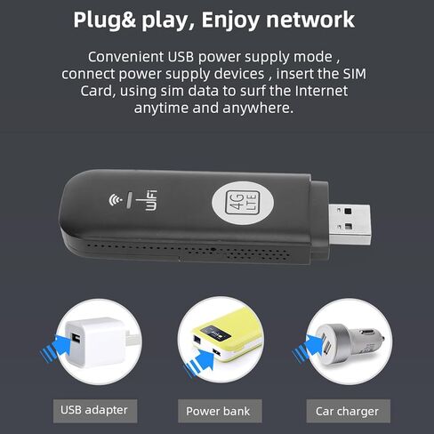 Fabater 4G LTE USB WiFi Modem with SIM Card Slot, 150Mbps High Speed Portable 4G Router Travel Hotspot for 8 Users, Plug and Play USB Modem for Tablet Laptop Smartphone in Kuwait