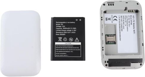 HURRISE [2024 Upgraded Version 4G LTE WiFi Modem 300Mbps High-Speed Portable Router Supports Simultaneous Connection of 10 Devices, Suitable for Mobile Phones, Tablets, and Laptops; in Kuwait