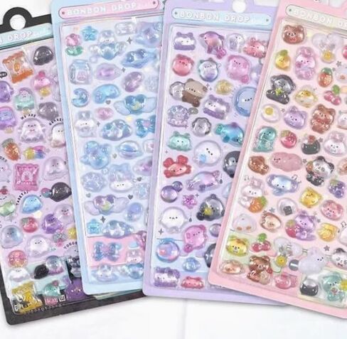 1Pack Kawaii Jade Rabbit 3D Puffy Tiny Deco Bubble Stickers in Kuwait