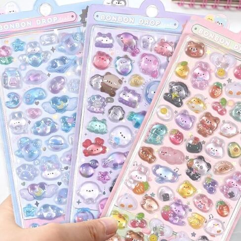 1Pack Kawaii Jade Rabbit 3D Puffy Tiny Deco Bubble Stickers in Kuwait