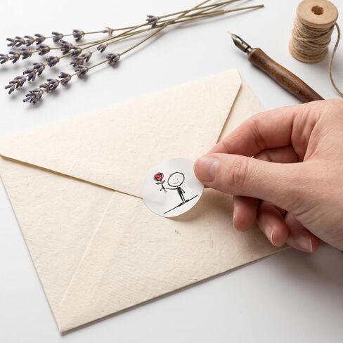 500Pcs/Roll Round Craft Label Stickers,1in Decals with Heart, Smile Face for Journal,Phone Case,Gift Box & Package Decor in Kuwait