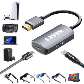 HDMI to USB C Adapter (4K@60Hz) Portable Monitor, AR Glasses XREAL One、Air 2 Pro/VITURE Pro/RayNeo Air 2s/Rokid, HDMI Male(Source) to USB C Female(Display) Laptop,Switch,ROG Ally,Steam Deck,PS4/5,Xbox in Kuwait