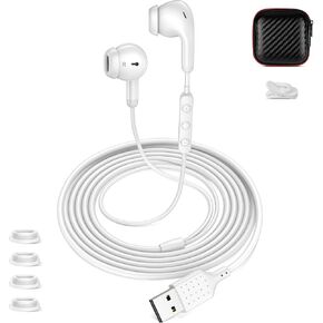 iMangoo USB A Wired Earbuds with Microphone for PC Laptop, 7.5ft Long Cord in Kuwait
