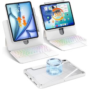 Clear Magnetic Keyboard Case for iPad Air 13 & Pro 12.9 Inch, Black in Saudi Arabia