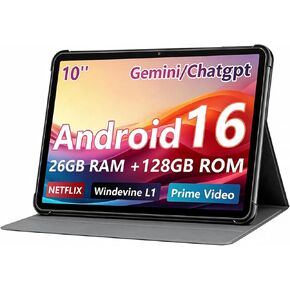Android Tablet 10 inch, Android 16 with 26GB RAM 128GB ROM 7000mAh Blue in Kuwait