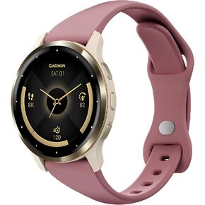Laband 18mm Slim Silicone Band Compatible with Garmin Venu 3S 41mm/Venu 2S/Vivoactive 4S/Vivomove 3S/Venu 4 41mm/Forerunner 255S/Forerunner 265S, Soft Thin Sport Replacement Watch Band for Women Men in Saudi Arabia