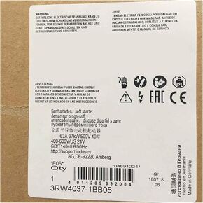 SMOCONE 1 Pcs 3RW4037-1BB05 New in Box 3RW40371BB05 Expediated in Kuwait