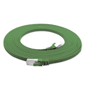 1aTTack.de 0.5 m - black - pack of 5 Cat7 flat cable network cable Cat 7 raw cable Gigabit Lan (10Gbit/s) ribbon cable installation cable patch cable flat slim Rj 45 plug Cat6a in Kuwait