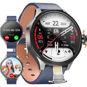 W & O Smart Watch for Men with SIM Card and Camera, Android Smartwatch Phone, 1.73" AMOLED, 180° Rotating Camera,3GB+32GB, Call & Text Without Phone,GPS,Fitness Tracker,Sleep Monitoring (Black) in Kuwait