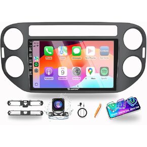 for VW Tiguan 2007-2016 Car CarPlay Android Auto Navigation Stereo GPS Radio Reverse Camera Display 9" IPS Touchscreen Headunit Tablet Pad Media Player, if Applicable Quad Core 2G+64G Black in Kuwait