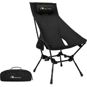 MOON LENCE Portable Camping Chairs for Adults, Adjustable Oversize Beach Chair Lawn Chair with High Back - Large Capacity, Heavy Duty (Black) in Kuwait