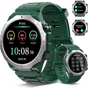 Smart Watch for Men (Answer/Make Calls), Rugged Men's Military Smartwatch, 1.39" HD Fitness Tracker with Heart Rate/Sleep/Step Monitor, 110+ Sport Modes, IP68 Waterproof Activity Tracker Android iOS in Kuwait