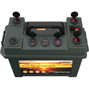 Battery Box for 30Ah/20Ah/10Ah, Waterproof Battery Box with Anderson Plug and Dual QC3.0, 12V Marine Case 30Amp Connectors for Lifepo4, RV, Camping, Boat, Trailers, Hunting in Kuwait