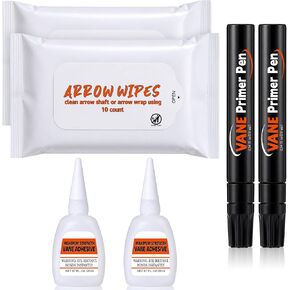 6 Pcs Arrow Fletching Glue Pen Set with Fast Curing Adhesive Primer Pens Cleaning Wipes for Carbon Aluminum Wood Arrow Shaft Archery Bow Repair and Assembly in Saudi Arabia
