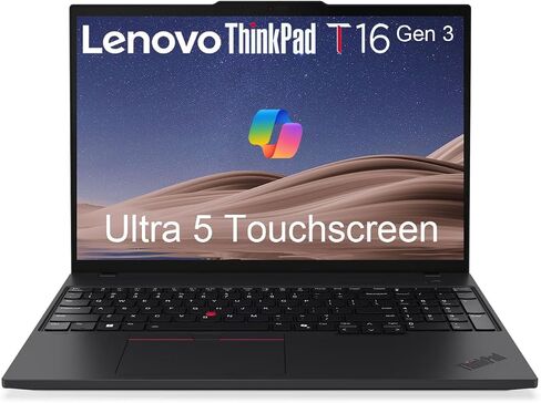 Lenovo ThinkPad T16 G4 Business AI PC Laptop, 16" FHD+, Intel 12-Core Ultra 5 225U (>i7-1355U), IR Webcam, Thunderbolt 4, IST Computer Customized 16GB/32GB/64GB DDR5 RAM, 512GB/1TB/2TB SSD, Win 11 Pro in Kuwait