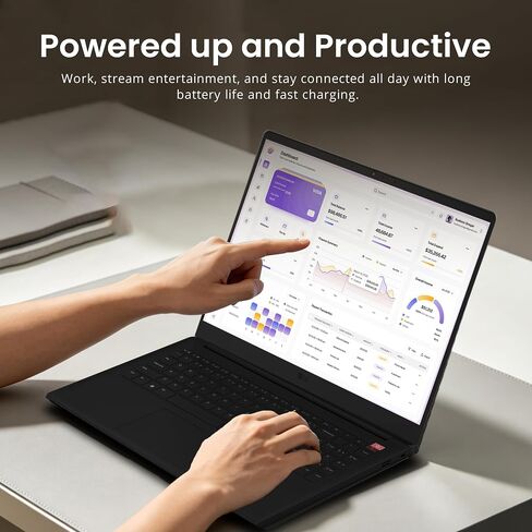 LG Gram 15.6" FHD AI Touchscreen Laptop, Intel Core Ultra 5 115U, 16GB RAM, 1.5TB Storage (512GB SSD&1TB Dock), Intel Graphics, Num Keypad, Light, HD Camera, Dolby Atmos, Wi-Fi 6, Win 11 Pro, Black in Kuwait