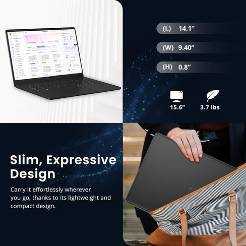 LG Gram 15.6" FHD AI Touchscreen Laptop, Intel Core Ultra 5 115U, 16GB RAM, 1.5TB Storage (512GB SSD&1TB Dock), Intel Graphics, Num Keypad, Light, HD Camera, Dolby Atmos, Wi-Fi 6, Win 11 Pro, Black in Kuwait