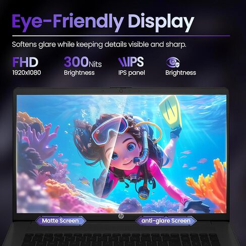 HP 17 Inch FHD Laptop 2026 Edition, AMD Ryzen 5 7430U 6-Core Processor, 16GB RAM, 512GB SSD, USB-C, Wi-Fi 6, Windows 11, Long Battery, Large Screen for Home, Office & Study in Kuwait