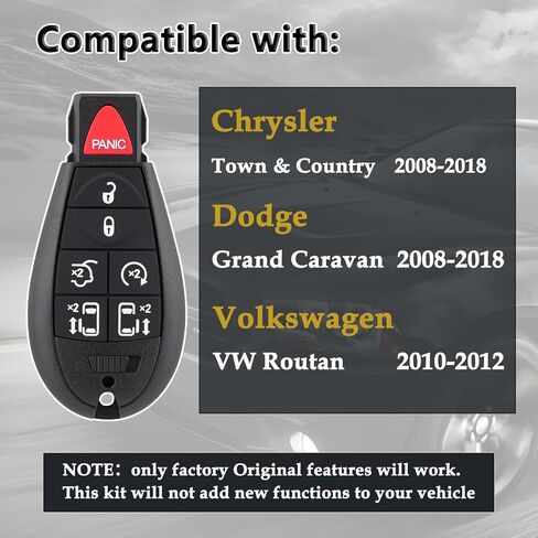 DIY Key Fob Kit for Dodge Grand Caravan Chrysler Town&Country VW Routan in Saudi Arabia