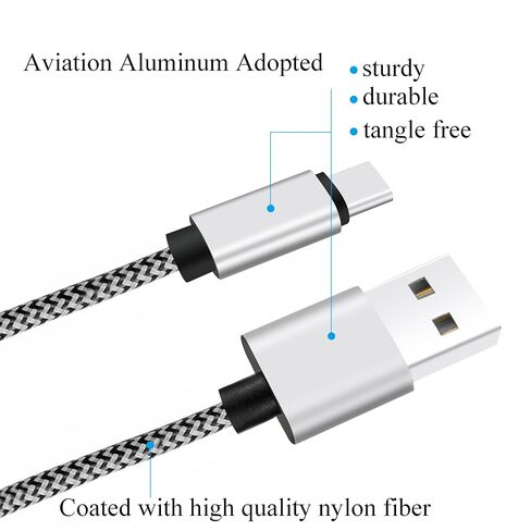 Ailun 3Pack 10ft Type C Cable Quick Sync Charging USB C 2.0 to USB A in Kuwait