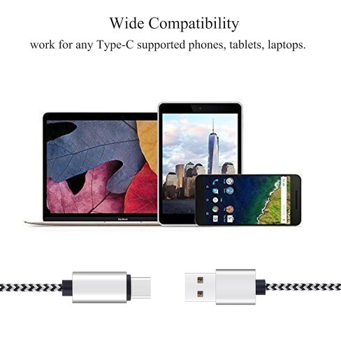 Ailun 3Pack 10ft Type C Cable Quick Sync Charging USB C 2.0 to USB A in Kuwait