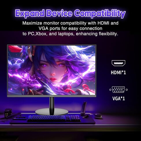 Viewedge 24 Inch Gaming Monitor 1080p 144hz, VA 1ms FHD Computer Monitor in Saudi Arabia