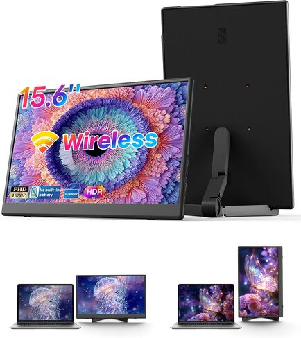 Wireless Monitor,1080P IPS Slim Portable Monitor Support AirPlay Miracast in Saudi Arabia