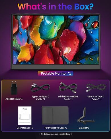 Wireless Monitor,1080P IPS Slim Portable Monitor Support AirPlay Miracast in Saudi Arabia
