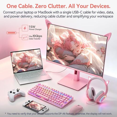 CUNPU 24" FHD 180Hz 1ms Fast IPS Pink Gaming Monitor in Kuwait
