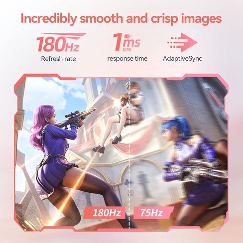 CUNPU 24" FHD 180Hz 1ms Fast IPS Pink Gaming Monitor in Kuwait