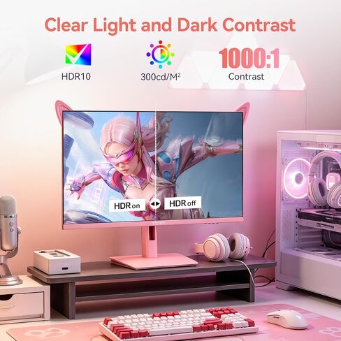 CUNPU 24" FHD 180Hz 1ms Fast IPS Pink Gaming Monitor in Kuwait