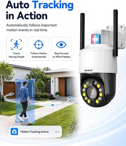 JideTech 5MP Outdoor PTZ Security Camera, 5X Optical Zoom, Dual-Band WiFi, Color Night Vision, Auto Tracking & Human Detection, IP66, NVR Compatible – for Yard, Driveway, Home Security in Saudi Arabia
