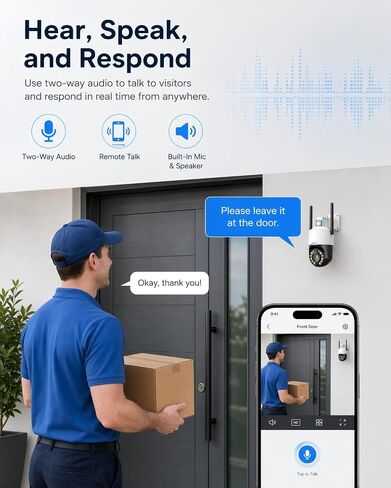 JideTech 5MP Outdoor PTZ Security Camera, 5X Optical Zoom, Dual-Band WiFi, Color Night Vision, Auto Tracking & Human Detection, IP66, NVR Compatible – for Yard, Driveway, Home Security in Saudi Arabia