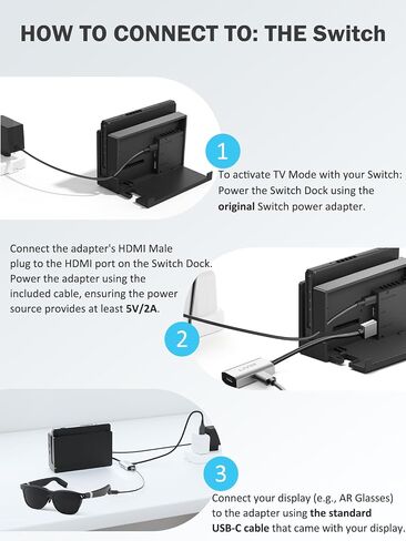 HDMI to USB C Adapter (4K@60Hz) Portable Monitor, AR Glasses XREAL One、Air 2 Pro/VITURE Pro/RayNeo Air 2s/Rokid, HDMI Male(Source) to USB C Female(Display) Laptop,Switch,ROG Ally,Steam Deck,PS4/5,Xbox in Kuwait
