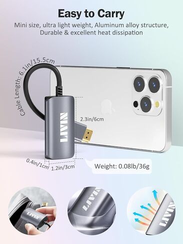 HDMI to USB C Adapter (4K@60Hz) Portable Monitor, AR Glasses XREAL One、Air 2 Pro/VITURE Pro/RayNeo Air 2s/Rokid, HDMI Male(Source) to USB C Female(Display) Laptop,Switch,ROG Ally,Steam Deck,PS4/5,Xbox in Kuwait