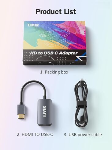 HDMI to USB C Adapter (4K@60Hz) Portable Monitor, AR Glasses XREAL One、Air 2 Pro/VITURE Pro/RayNeo Air 2s/Rokid, HDMI Male(Source) to USB C Female(Display) Laptop,Switch,ROG Ally,Steam Deck,PS4/5,Xbox in Kuwait