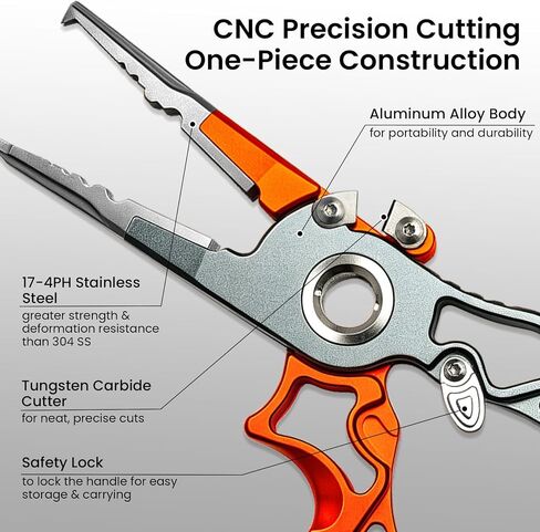 Pristis UTA V Fishing Pliers, Angled-Head Ergonomic Design Hook Remover in Kuwait