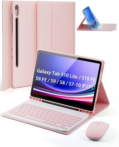 TUNKARMOR Case Keyboard for Samsung Galaxy Tab S10+ Plus / S9 FE+ Plus / S9+ Plus / S8+ Plus / S7 FE / S7+ Plus 12.4inch - Mouse and Magnetic Keyboard, Slim Case with S Pen Holder in Kuwait