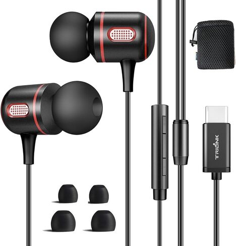 USB C Headphones Wired, in-Ear Type C Earbuds, Earphones with Microphone Volume Control Compatible with iPhone 15/16 Pro Max, iPad, Samsung Galaxy S25, Google Pixel 9/9 Pro, Huawei, Sony in Kuwait