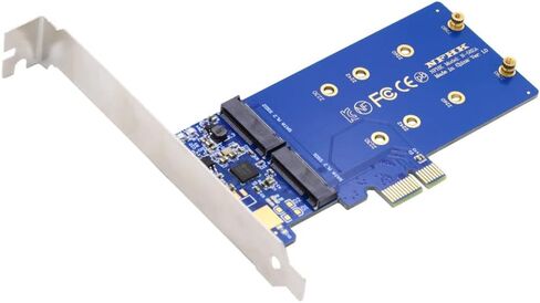 Dual SATA NGFF Key B+M SSD to PCI-E 1x Motherboard Desktop Adapter Converter SSD Card JMB582 2280 in Kuwait