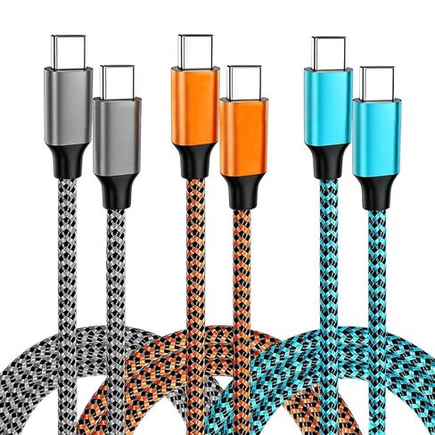 Exeric USB C to USB C Cable Fast Charging Nylon Braided 60w 3PACK 6FT in Kuwait