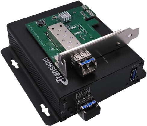 PCI-E Card to 1 Port USB 3.0 Fiber Optic Extender over Max 250 Meters (820FT) 2 Cores Single-mode Fiber w/ 10Gbps SFP, Super Speed up to 5 Gbps, Support Kinect devices etc in Kuwait