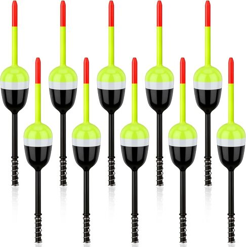 Sumind 10 Pieces Fishing Bobbers Balsa Wooden Oval Stick Spring Fishing Floats for Crappie Tackle Accessories in Kuwait