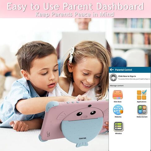Kids Tablet 10 inch, Android Toddler Tablet for Kids with Case, Dual Cameras, Parental Control,Pre-intalled Apps, 32GB (512TB TF Card Expandable),Great Tablets for Toddlers and Children (Pink) in Kuwait