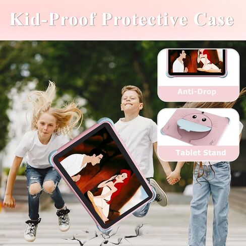 Kids Tablet 10 inch, Android Toddler Tablet for Kids with Case, Dual Cameras, Parental Control,Pre-intalled Apps, 32GB (512TB TF Card Expandable),Great Tablets for Toddlers and Children (Pink) in Kuwait