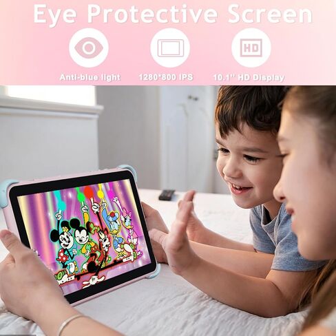 Kids Tablet 10 inch, Android Toddler Tablet for Kids with Case, Dual Cameras, Parental Control,Pre-intalled Apps, 32GB (512TB TF Card Expandable),Great Tablets for Toddlers and Children (Pink) in Kuwait