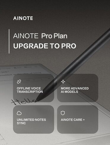 AINOTE 2, 10.65" Large Screen Paper Tablet, 4.2mm Ultrathin Note Taking Tablet with Stylus Pen, Supports AI Voice-to-Text Transcription &18-Language Transcription in Kuwait