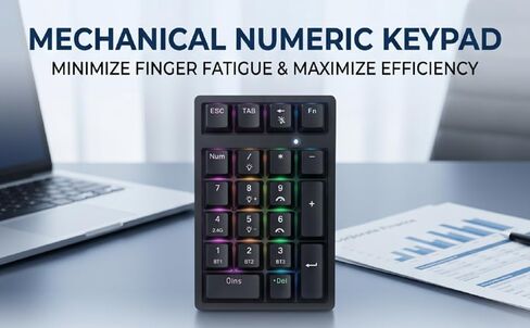Diydeg Wired Mechanical Number Pad, Bluetooth RGB Luminous Number Key Board Numeric Keypad, Hot Swappable Numpad for Laptop PC Keyboards in Kuwait