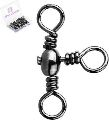 Natufish 3 Way Swivels 25/50Pcs T-Turn Connector for Saltwater in Kuwait