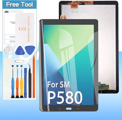 Screen Replacement for Samsung Galaxy Tab A 10.1 2016 LCD Display SM-P580 P580N / SM-P585 P585M P585Y P585N Touch Digitizer Assembly with Tools in Kuwait